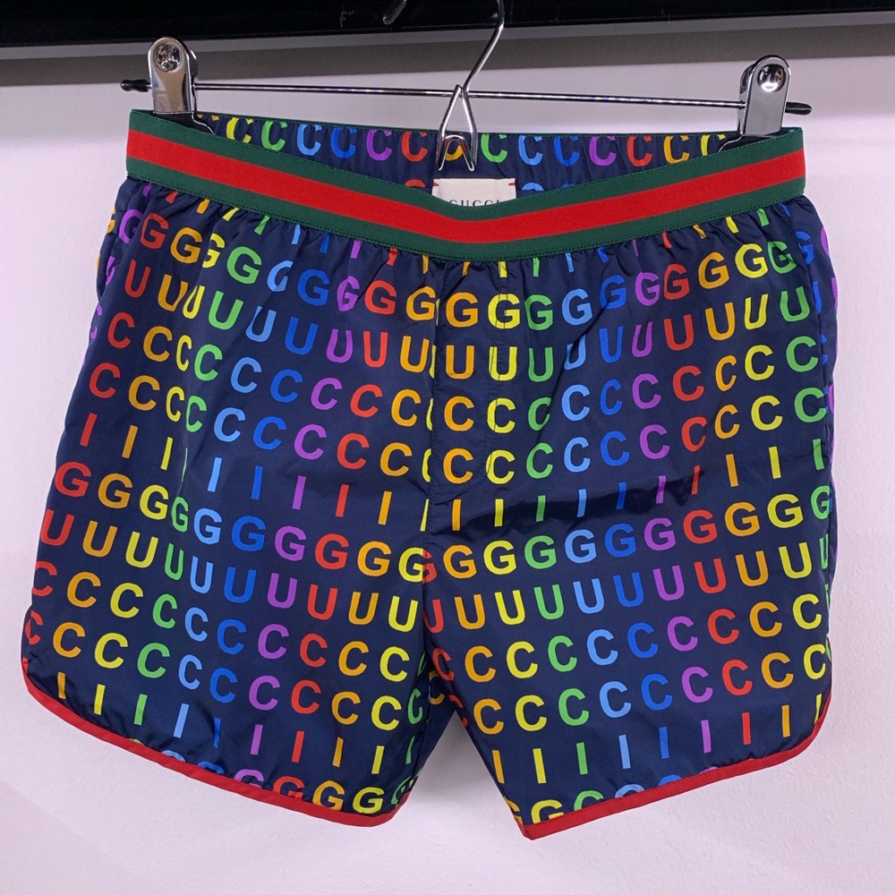 Gucci rainbow swim shorts kids size 10